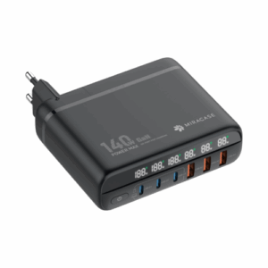 מטען 140W מהיר לבית או למשרד עם 6 יציאות USB-C ו-USB-A ומתאמי חשמל | Miracase MWC140W